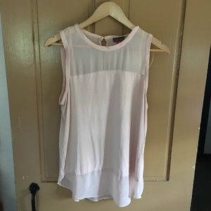 vince camuto Sleeveless Sheer & Poly Top.